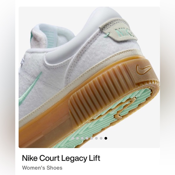 NEW Nike Court Legacy Lift Women’s Size 10 - White/Mint (No Box) - Picture 4 of 12